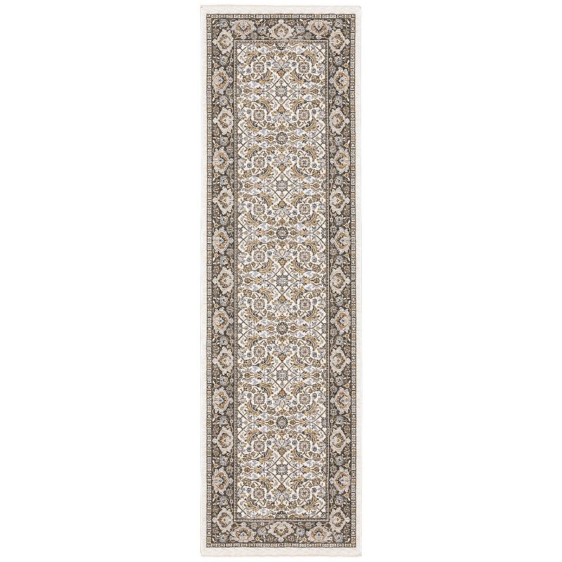 StyleHaven Mascotte Intricate Floral Panel Fringed Area Rug