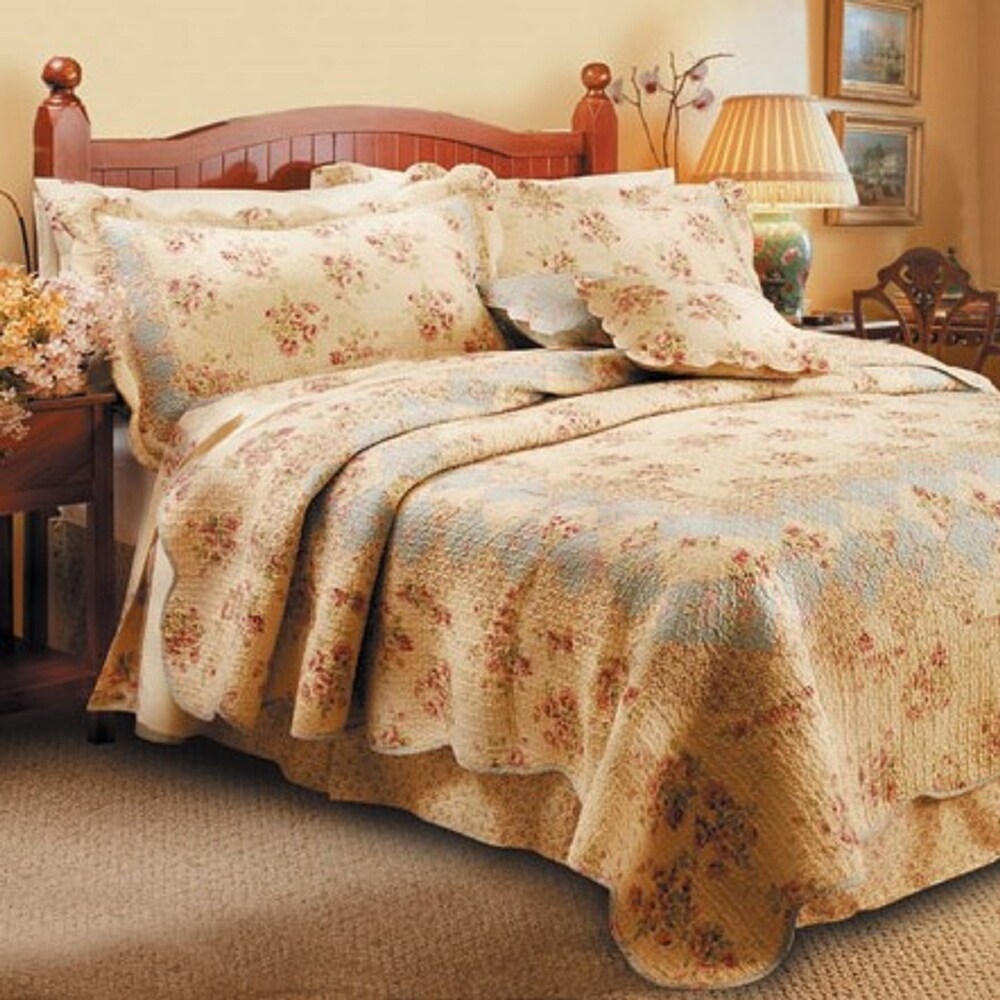 Greenland Home Fashions Bliss 100% Cotton Authentic Patchwork Quilt Set