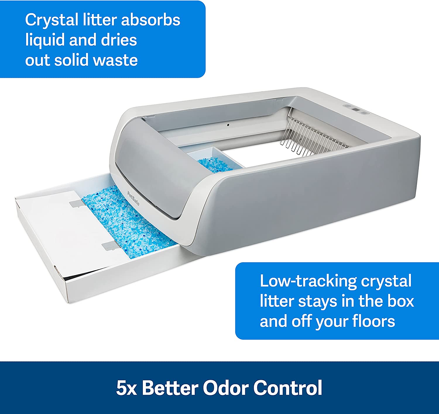 PetSafe ScoopFree Automatic Self Cleaning Cat Litter Box， Includes Disposable Trays with Crystal Litter