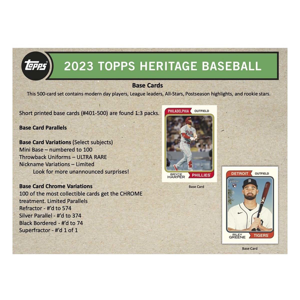 2023 Topps Heritage Baseball Trading Cards Blaster Box