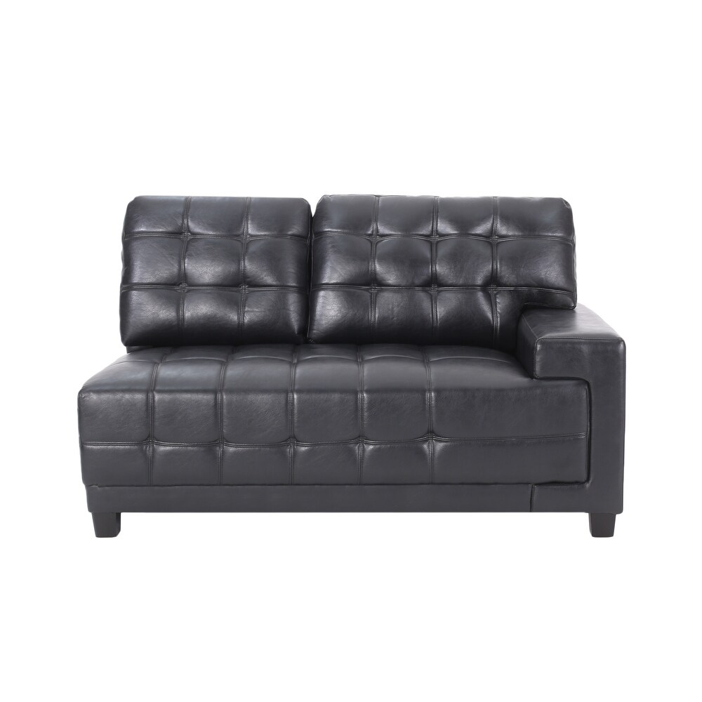 Harlar Faux Leather 3 Seater Sofa and Chaise Lounge Sectional Set by Christopher Knight Home