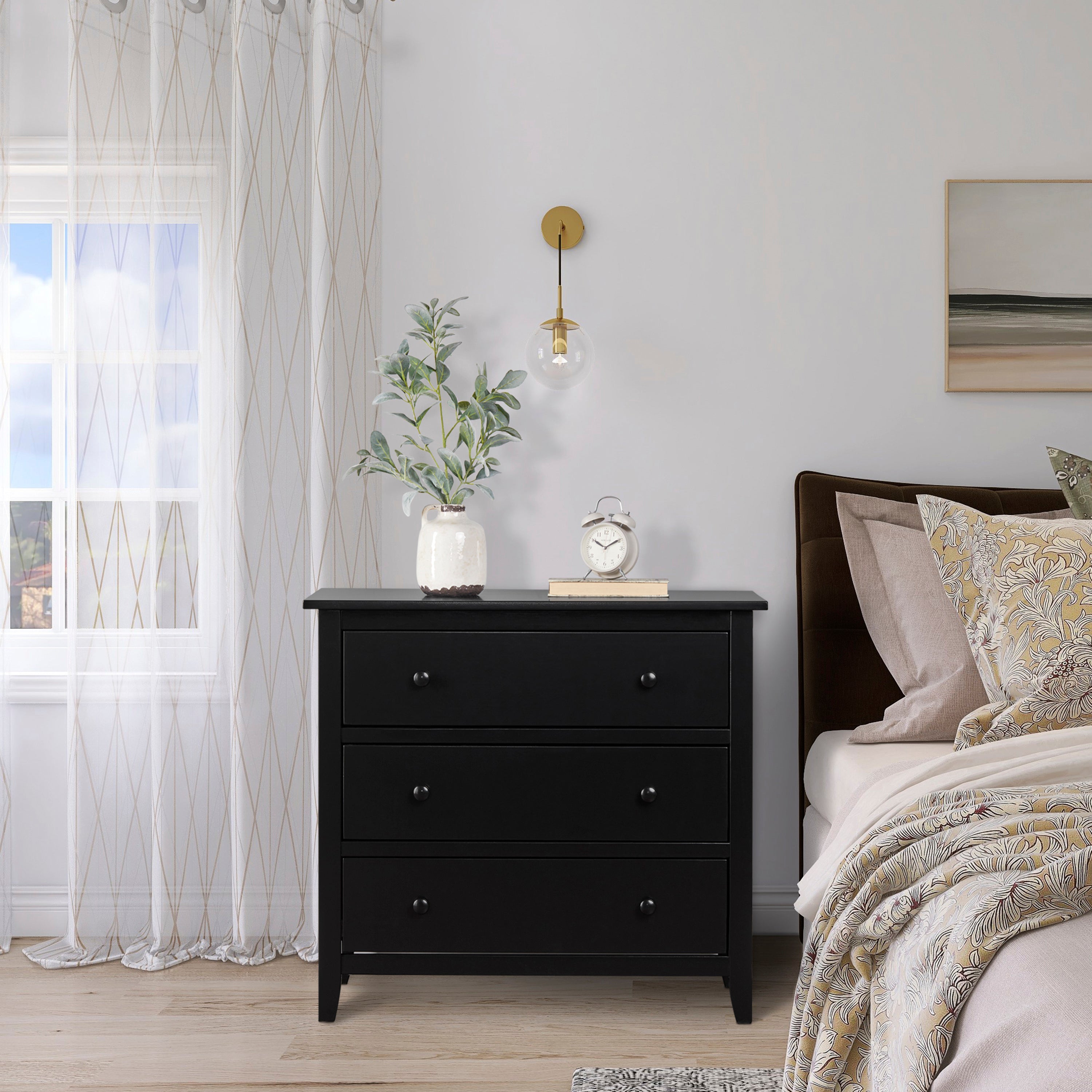 Dream On Me Universal 3 Drawer Chest, Black