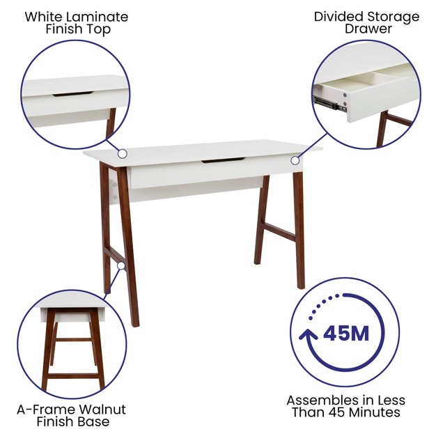 Flash Furniture Home Office Writing Computer Desk With Drawer Table Desk For Writing And Work