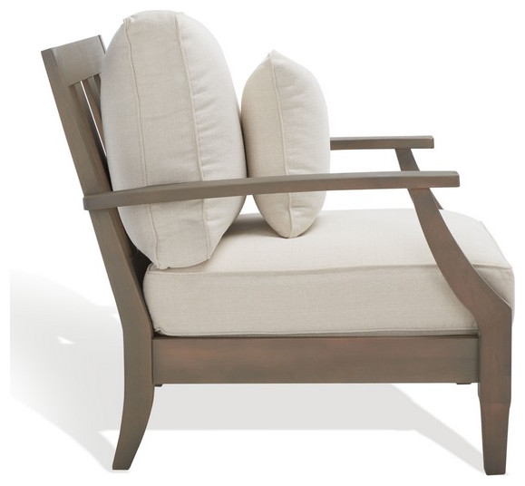 Safavieh Martinique Wood Patio Armchair   Outdoor Lounge Chairs   by Safavieh  Houzz