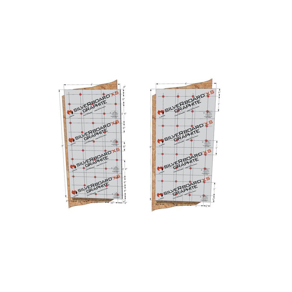 SilveRboard 0.625 in. x 48 in. x 24 in. 72 sq. ft. R-3 Graphite Radiant Barrier Wall Insulation Kit (9-SheetsKit) SBGXS062502PKIT