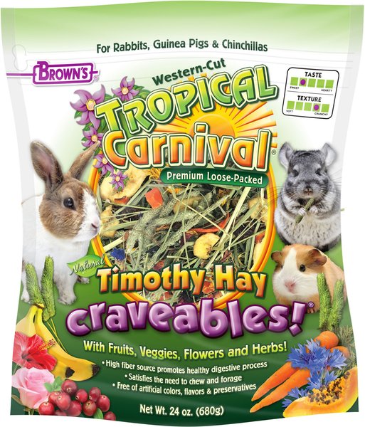 Brown's Tropical Carnival Natural Timothy Hay Craveables! Small Animal Food