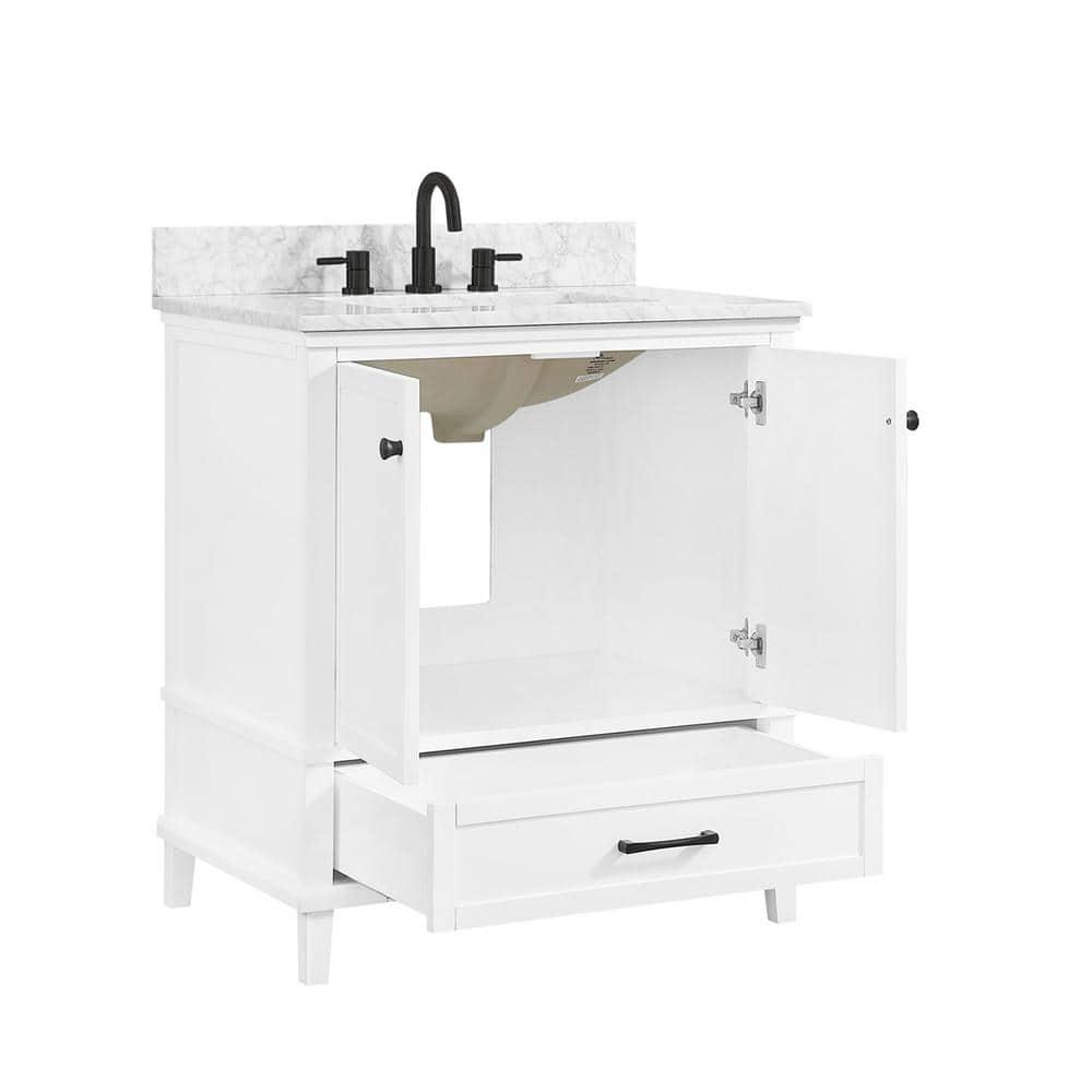 Home Decorators Collection Merryfield 30 in W x 2112 in D Bathroom Vanity Cabinet Only in White