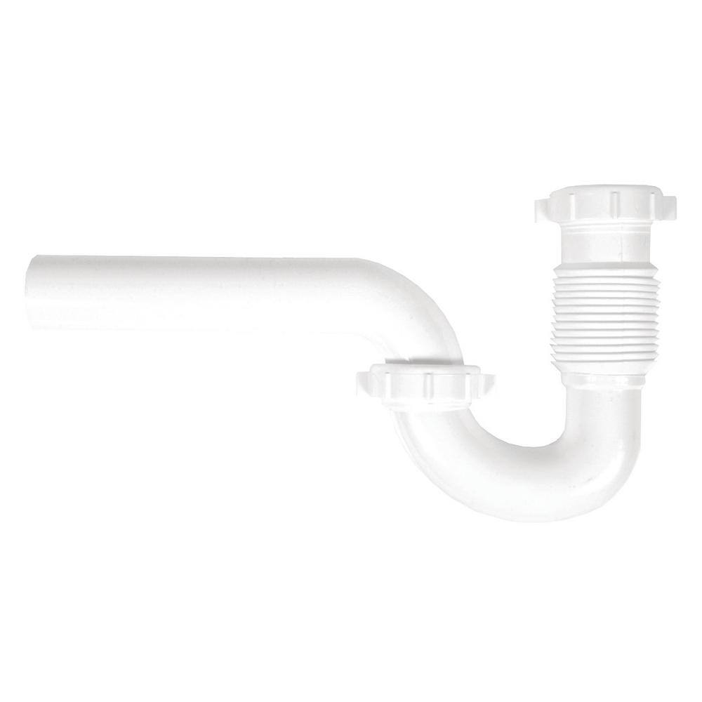 Oatey Form N Fit 1-12 in. White Plastic Sink Drain Flexible P-Trap C3522605