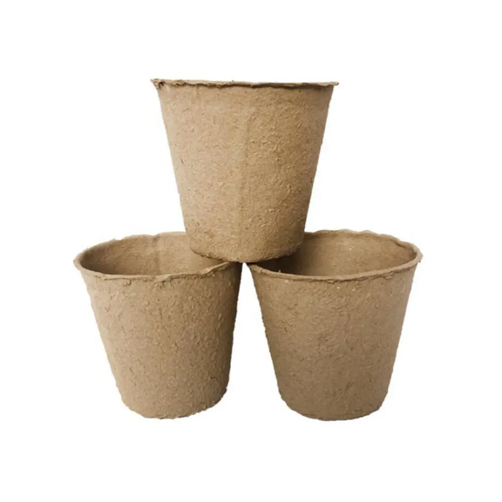 6*6CM Degradable pulp round seedling cup biodegradable flower plant peat pots tray planting pulp pape pots for seedling