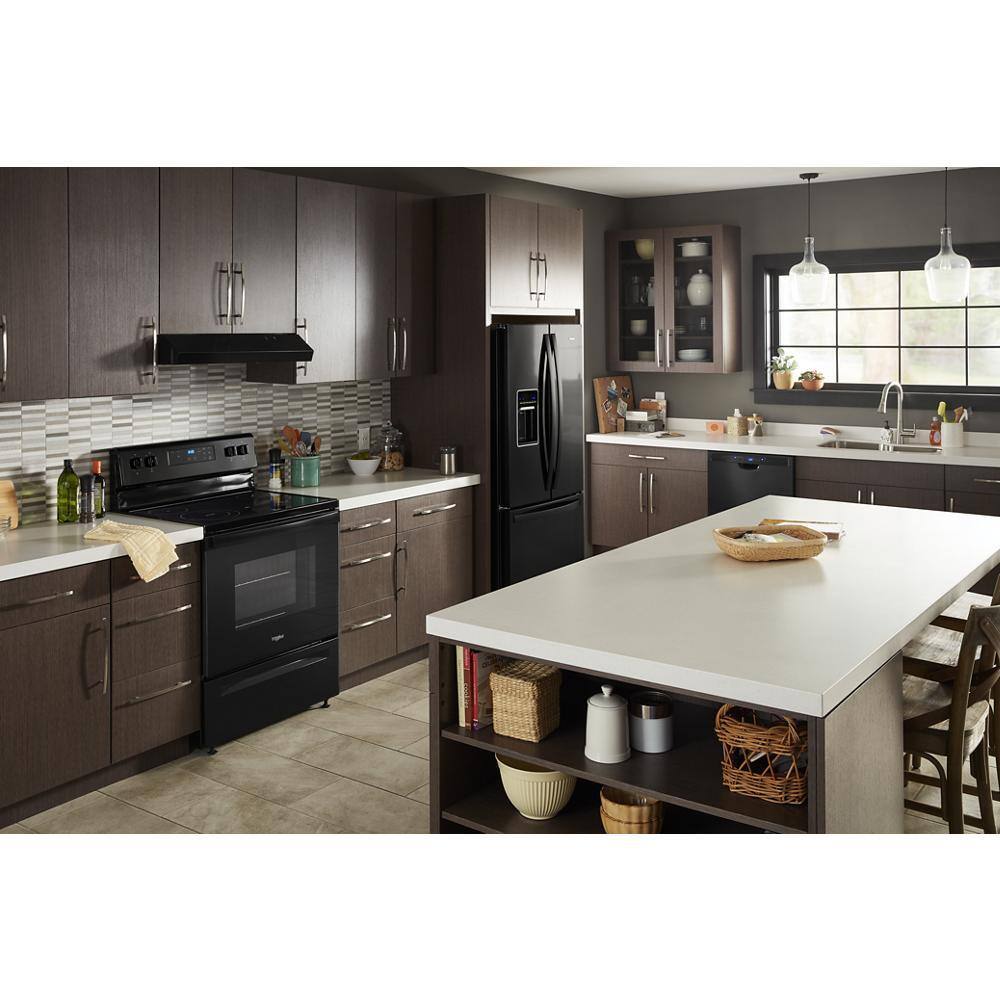 30 in. 5.3 cu. ft. 4-Burner Electric Range in Black with Storage Drawer WFE320M0JB