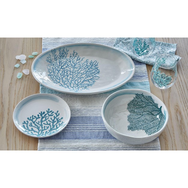 Tagltd Beach House Bluecoral Platter