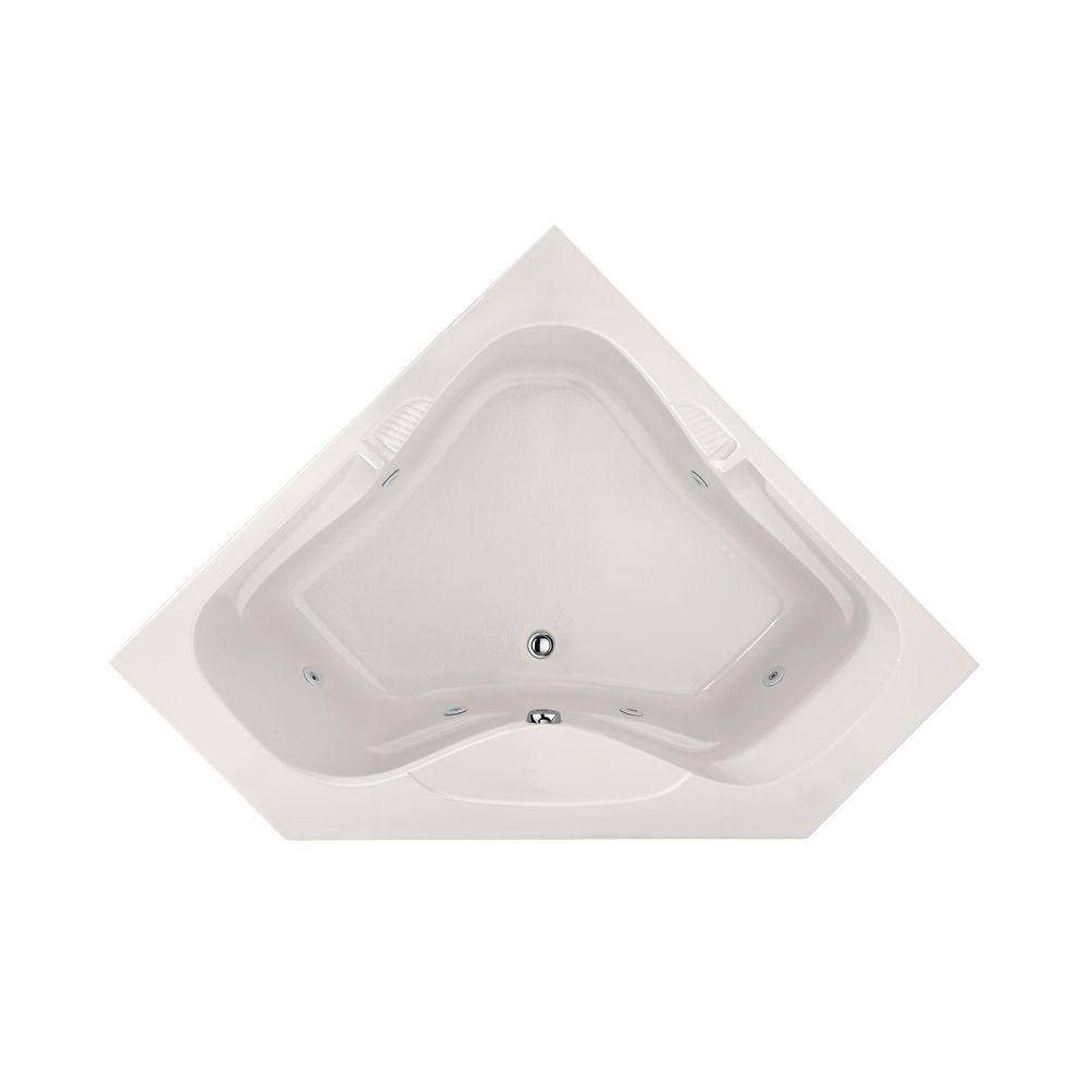 Hydro Systems Lexington 60 in. Acrylic Corner Drop-In Whirlpool and Air Bath Bathtub in White LXT6060ACOW