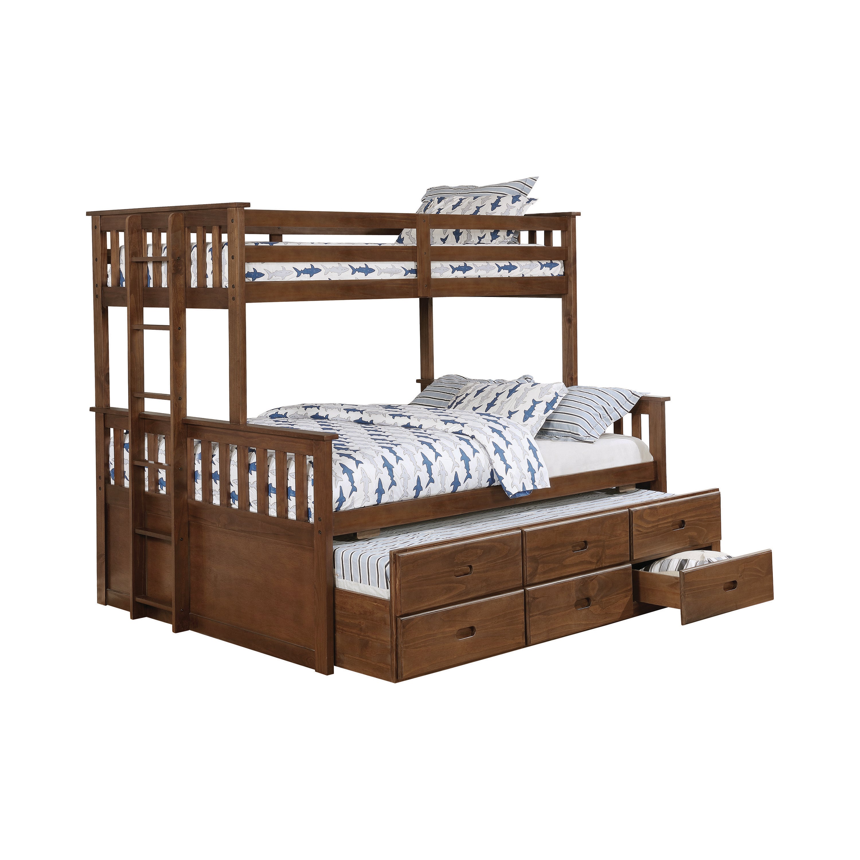 Atkin 3-Drawer Twin XL Over Queen Bunk Bed Weathered Walnut-461147