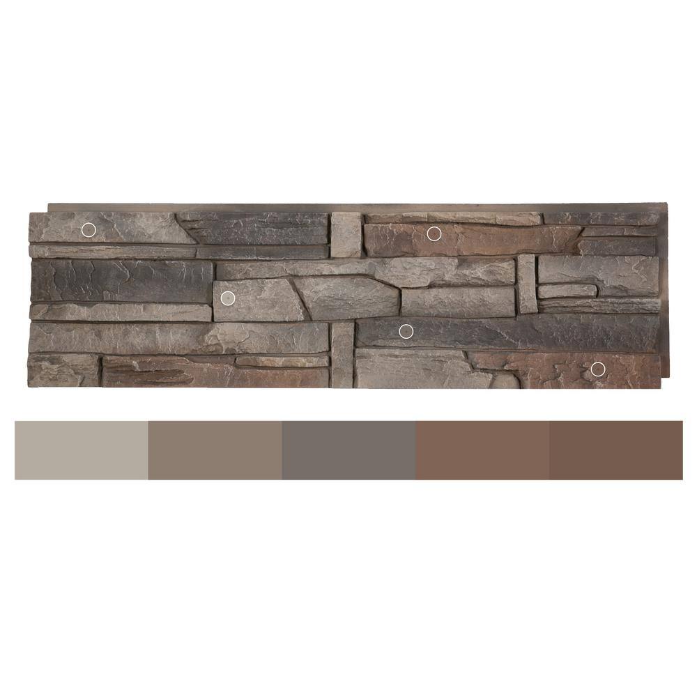 GenStone Stacked Stone Kenai 12 in. x 42 in. Faux Stone Siding Panel G2SSKIHP