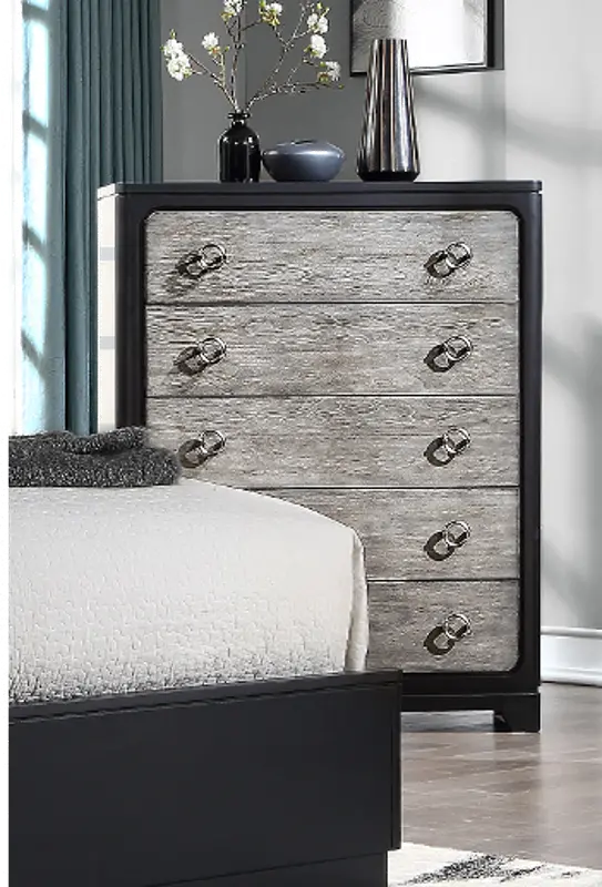 Astoria Black and Gray Chest of Drawers