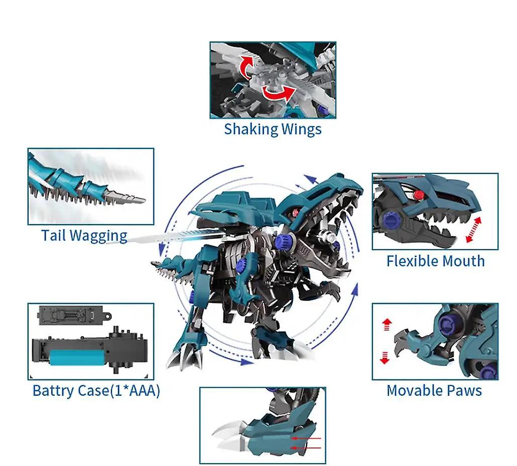 Simulated Mechanical Children's Creative Dinosaur Action Figure Electric Puzzle Assembly Model Toy