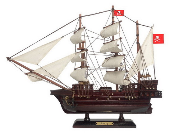 Handcrafted Model Ships Fancy White Sails 20 Woode...