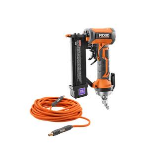 RIDGID Pneumatic 23-Gauge 1-38 in. Headless Pin Nailer with Dry-Fire Lockout with 14 in. 50 ft. Lay Flat Air Hose R138HPF-R5025LF