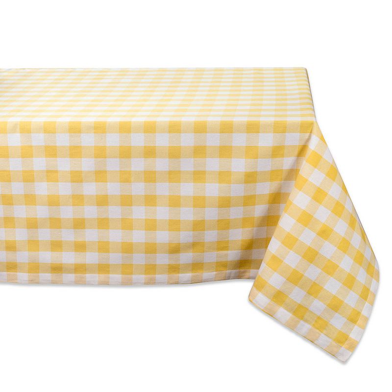 52 Yellow and White Checkered Square Tablecloth