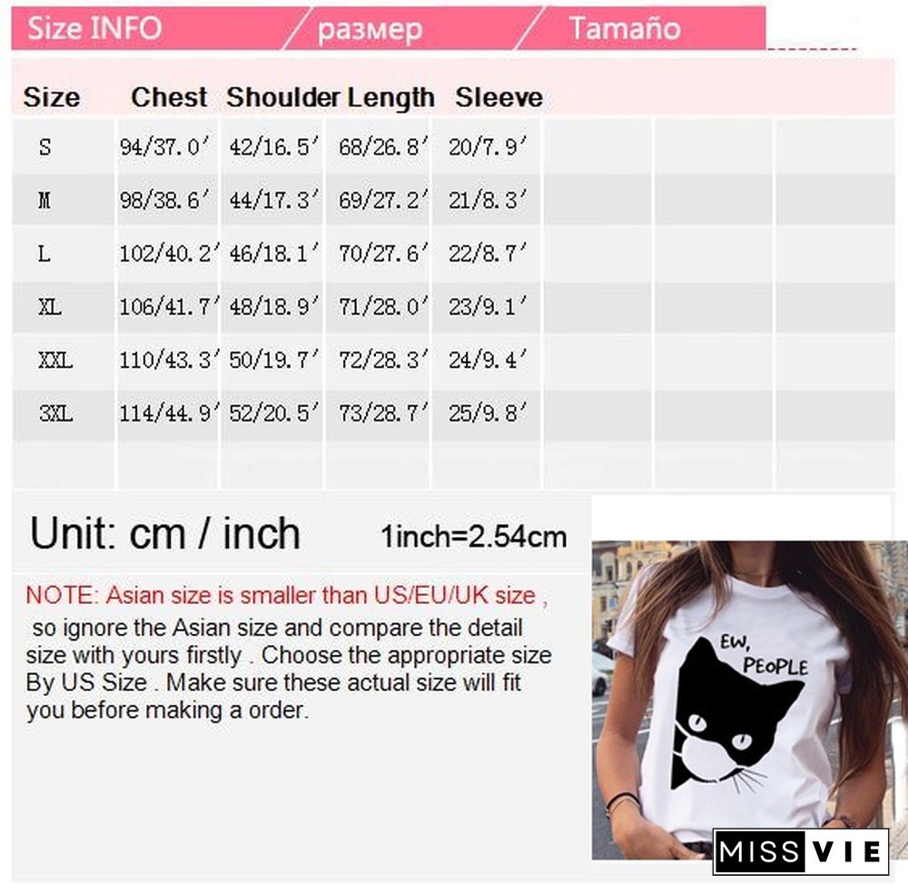 Women Graphic Cat Funny Face Animal Fashion Short Sleeve Spring Summer Cartoon Print Female Clothes Tops Tees Tshirt T-Shirt