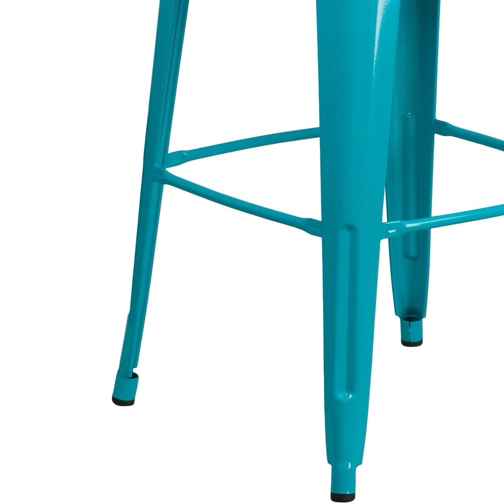 30'' High Metal Indoor Outdoor Barstool with Back   18\