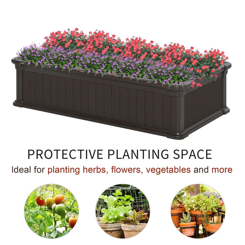 Outsunny 4' x 2' x 1' Raise Garden Bed  Planter Box for Flowers  Herbs Outdoor Backyard with Easy Assembly