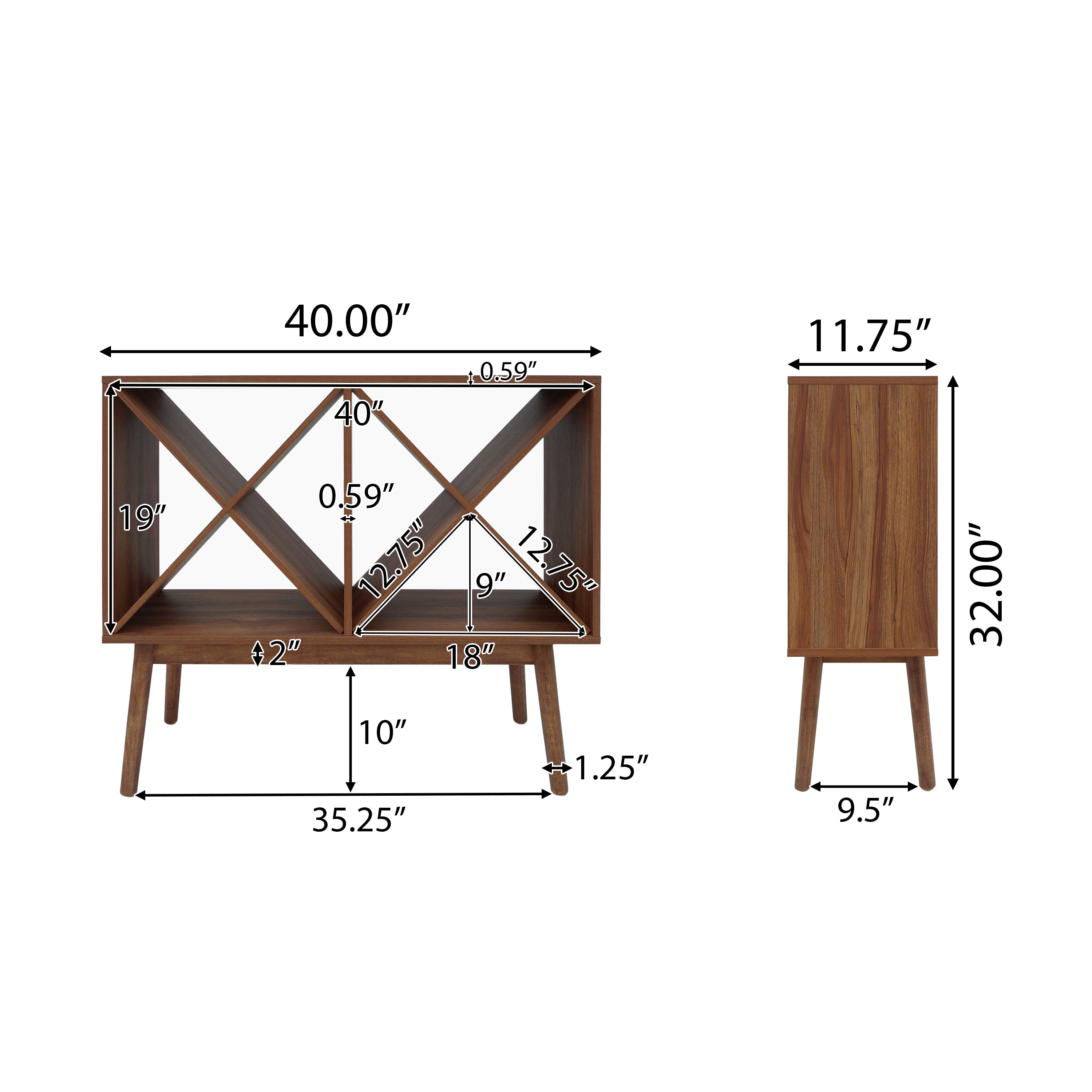 Britney Mid Century Modern Wine Rack Cabinet