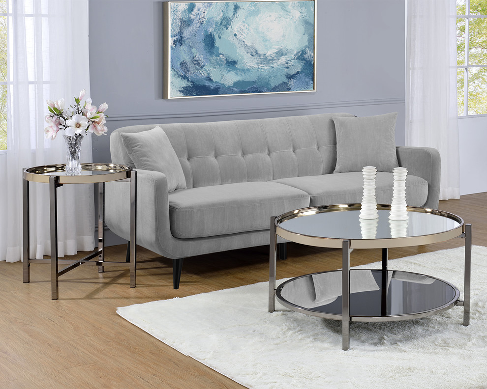 Monaco Round End Table   Contemporary   Side Tables And End Tables   by Picket House  Houzz