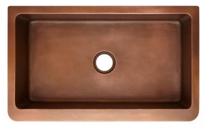 36 Floral Design Copper Farmhouse Kitchen Sink Large Single Bowl 100% Pure Solid Copper