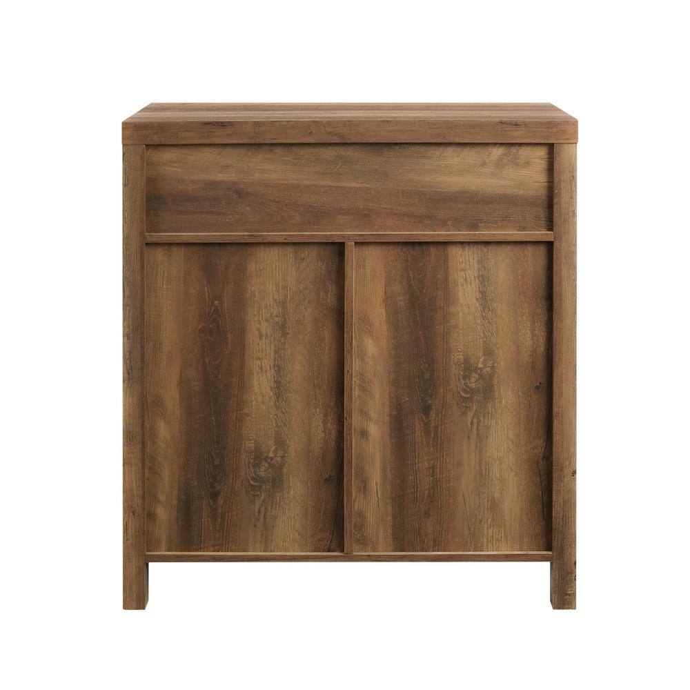 Welwick Designs Barnwood Collection 30 in. Barnwood Accent Cabinet with Barn Doors HD8241