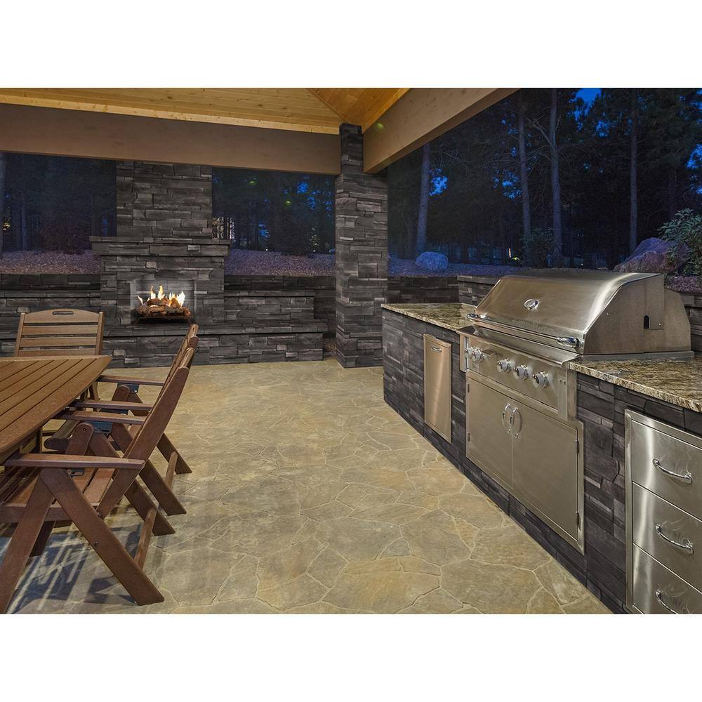 Silvermine Stone 6 in. x 24 in. Stone Veneer Ledgestone Flat Panel Evening Gray (Box of 8) EG-BL-XX-FL