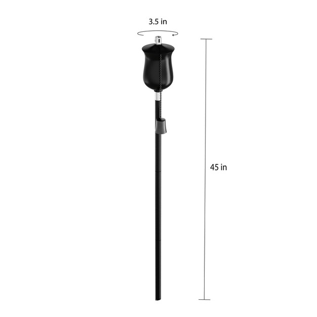 Adjustable Black Metal Flame Torch Lamp