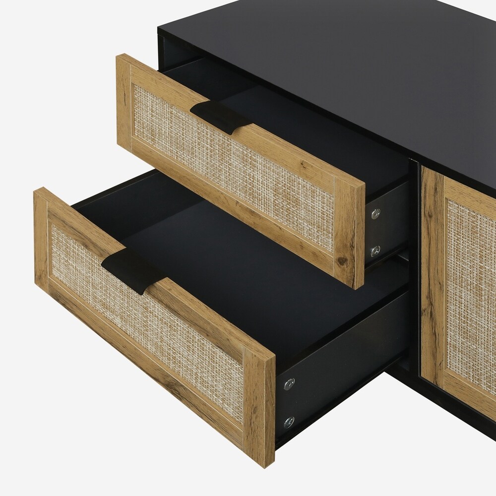 Rattan TV Stand for TVs up to 65\