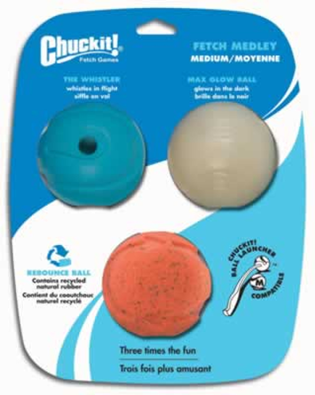 Chuckit! Fetch Medley Balls， 2.5 Inch， 3 Pack