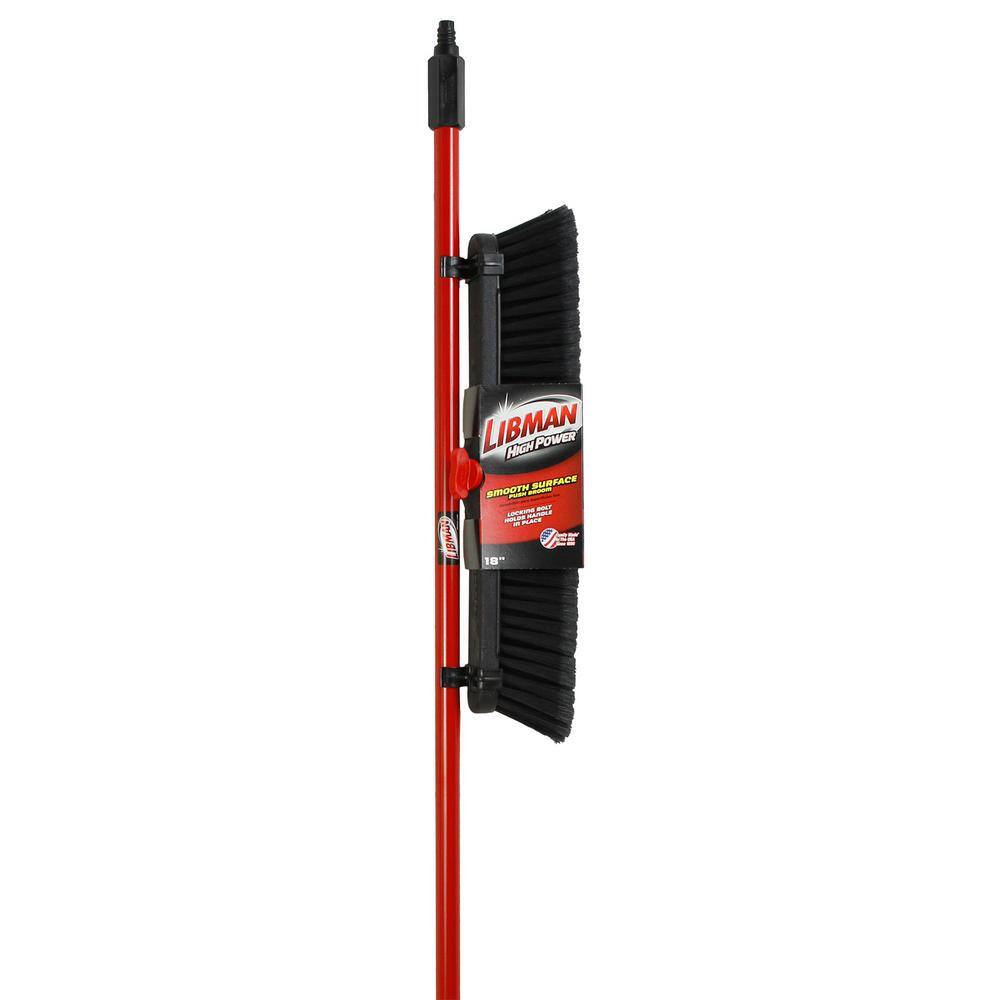 Libman 18 in. Smooth Surface Push Broom with Steel Handle 800