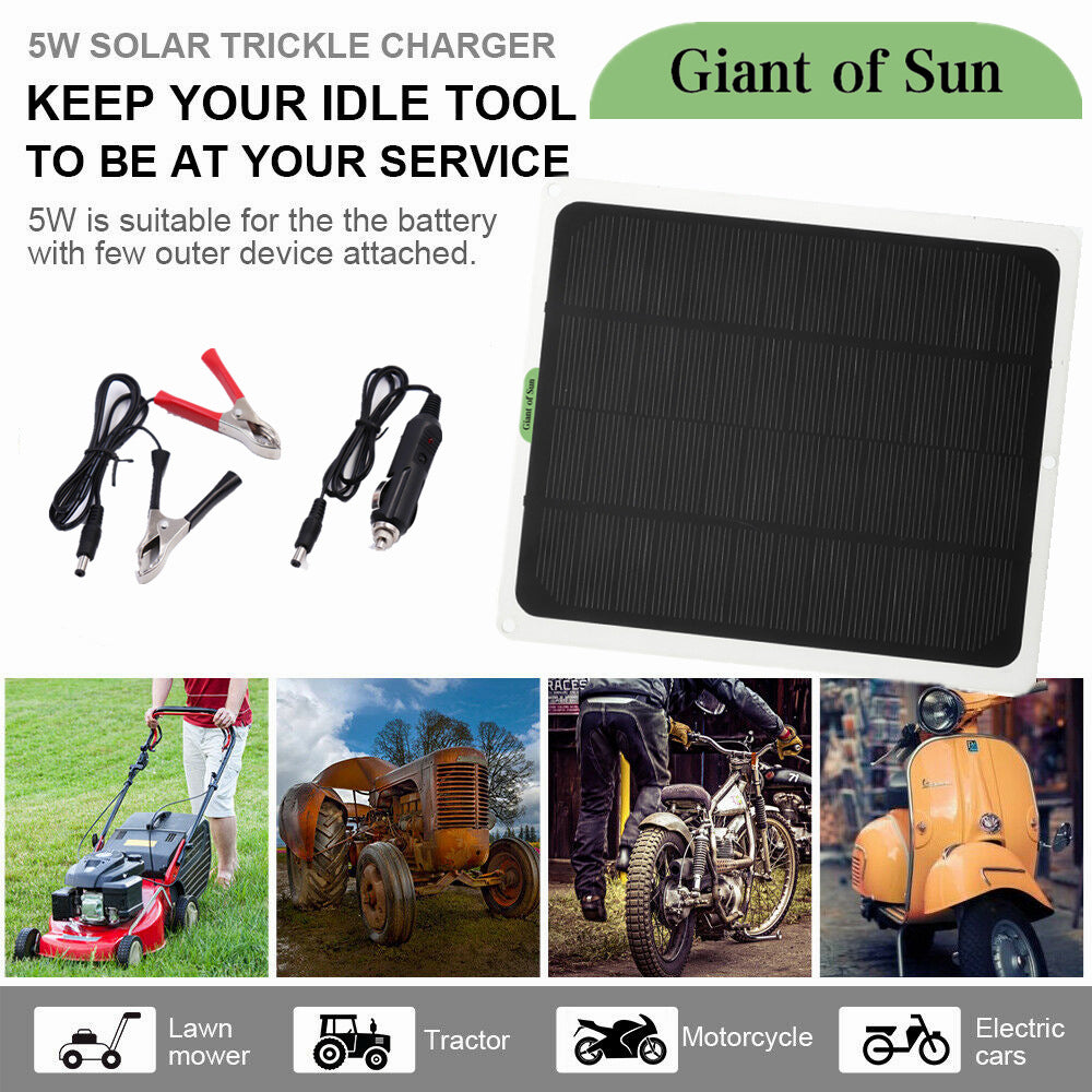 22W Solar Panel Kit 12V Trickle Charger Battery Charger Maintainer Boat RV Car