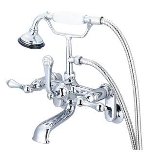 Water Creation 3-Handle Vintage Claw Foot Tub Faucet with Hand Shower and Lever Handles in Triple Plated Chrome F6-0009-01-AL