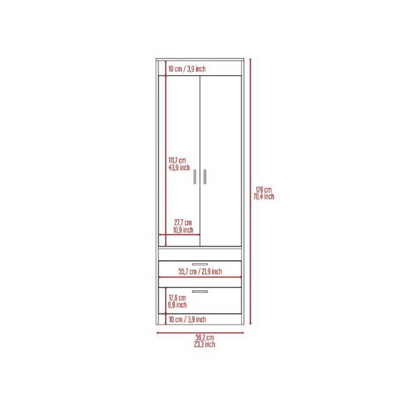 Willow Grove 2 Drawer Armoire Light Gray B062S0000...