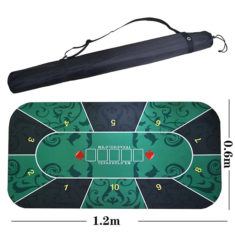 1.2*0.6m Hold'em Texas Poker Mat Blackjack Baccarat Dice Roulette  Durable Rubber Home Gaming Desk Pad Casino Chips Tablecloth