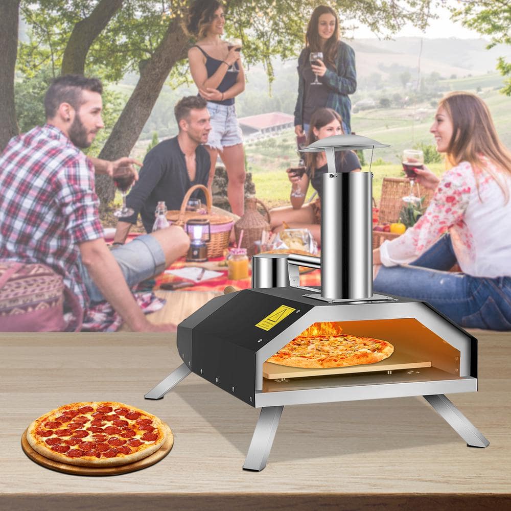 VEVOR Wood Burning Pizza Oven 12 in. Stainless Steel Portable Outdoor Pizza Oven with Complete Accessories for Outdoor Cooking BXSPSLXXJLKSJXQ21V0