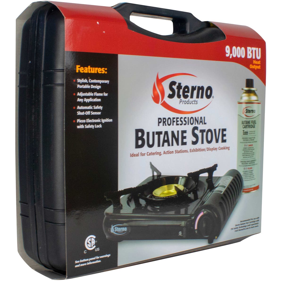 Sterno 50106 9,000-BTU Portable Butane Stove with Piezo Electronic Ignition and Adjustable Flame