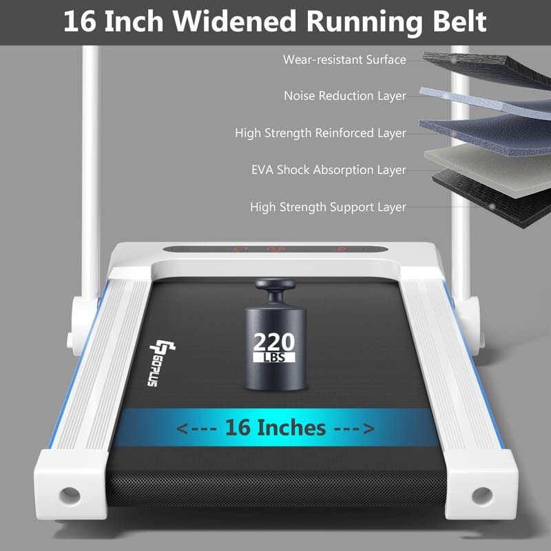 3-in-1 Folding Treadmill with Large Desk, 2.25HP Under Desk Treadmill, Workout Running Machine for Home Gym Office with LCD Speakers