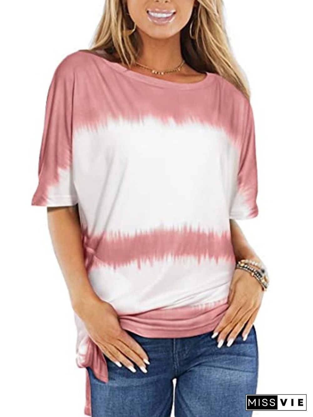 Loose Round Neck Short Sleeve Printed T-shirt