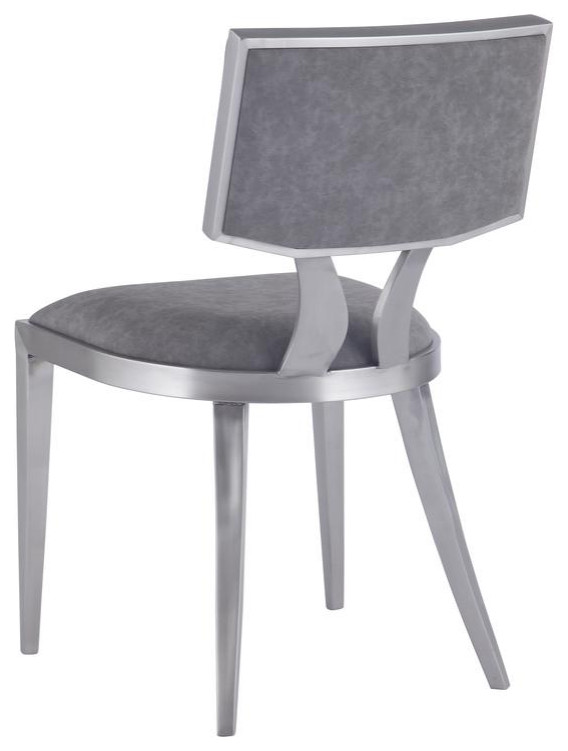 Mid Century Modern Side Chair W/ Floating Back   Set Of 2  Gray   Contemporary   Dining Chairs   by BisonOffice  Houzz