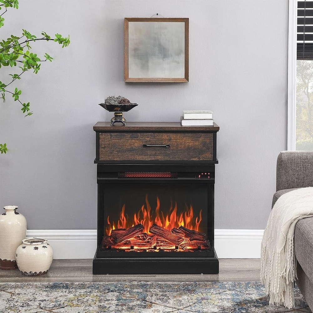 1500W Portable Electric Fireplace Heater with 400 Sq. Ft. Radius