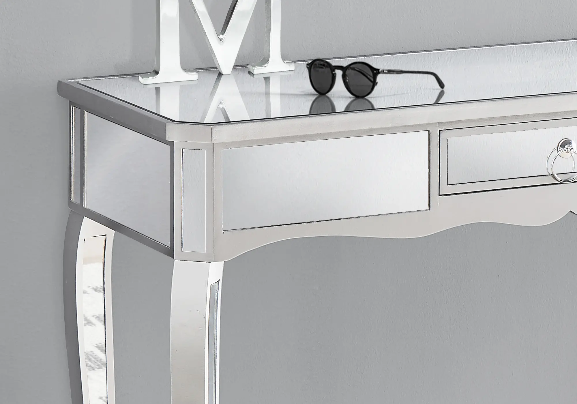 Camille Mirrored 1 Drawer Console Table