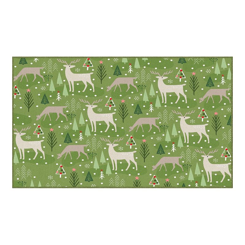 Mohawk® Home Prismatic Reindeer Flurries Green Rug