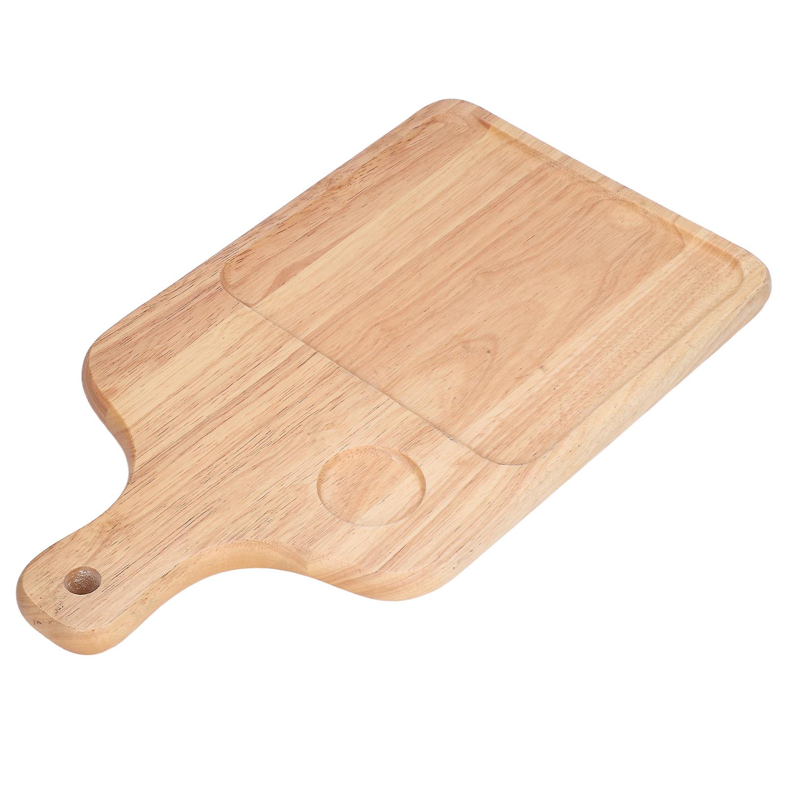 Irregular Rubber Wood Bread Board With Handle Wooden Kitchen Cutting Chopping Boards