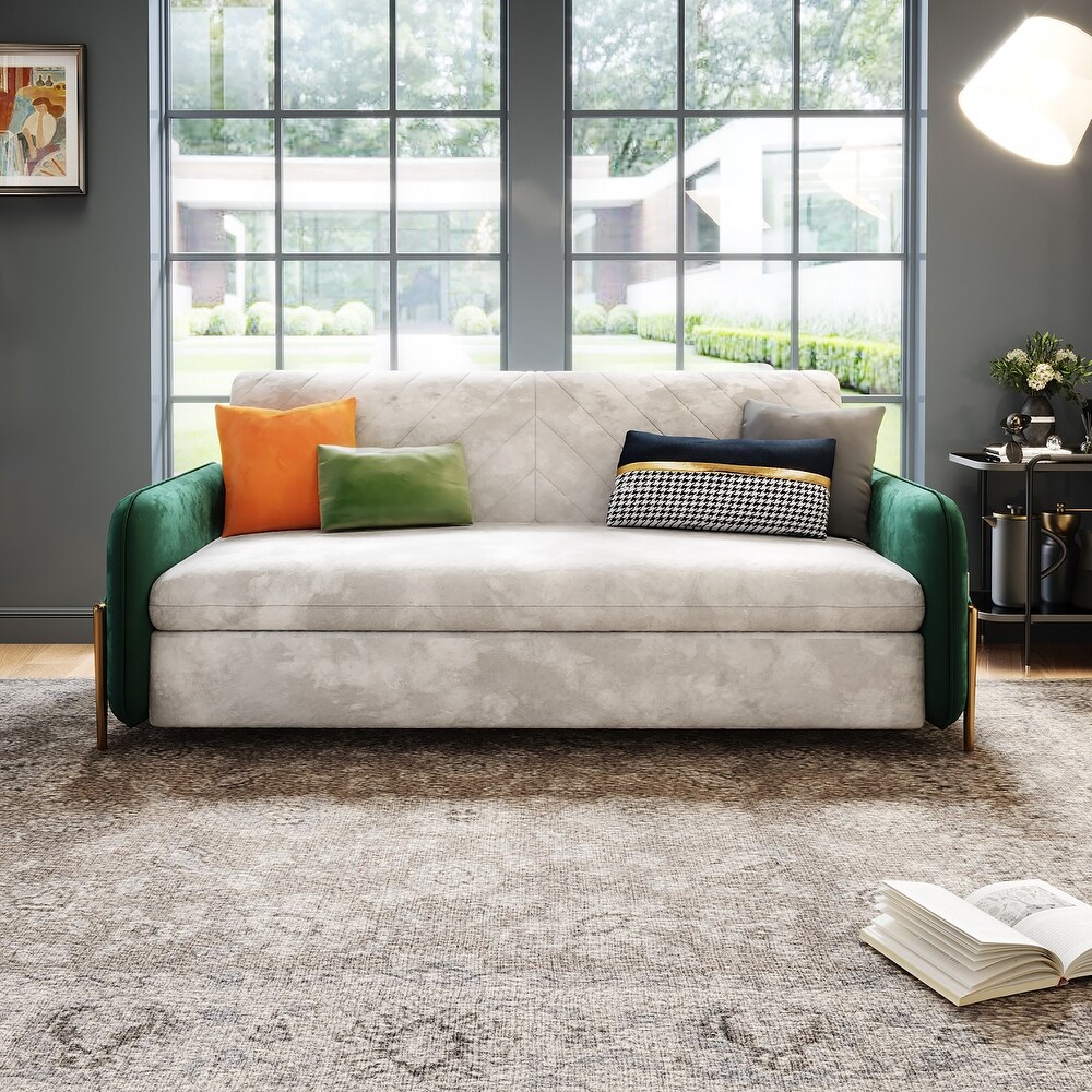 JASIWAY 67 in. Width Modern Pull Out Queen Size Sofa Bed