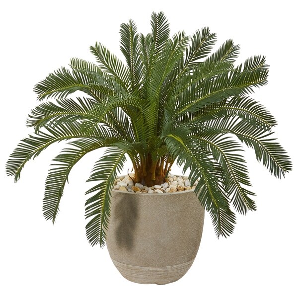 29 Cycas Artificial Plant in Sand Stone Planter